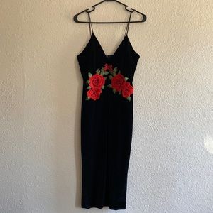 missguided velvet midi dress